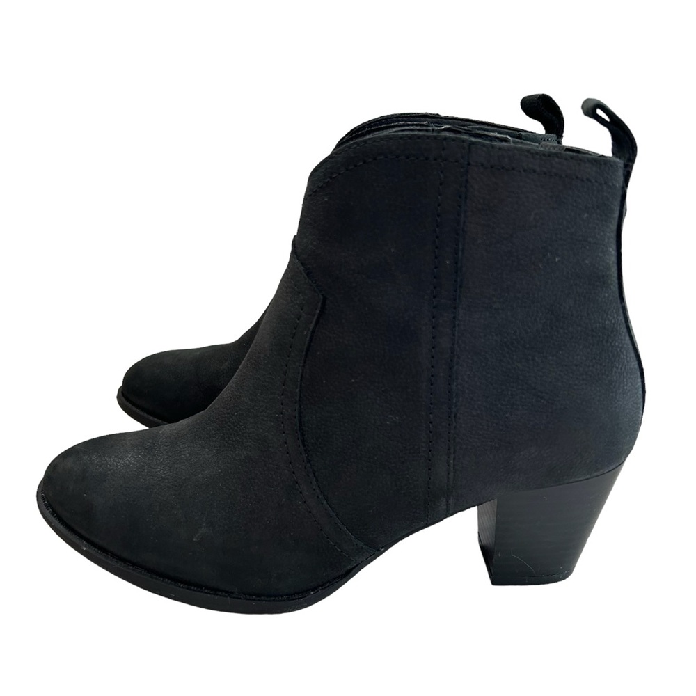 VIONIC Raina Black Nubuck Leather Ankle Boots 6.5 WIDE
